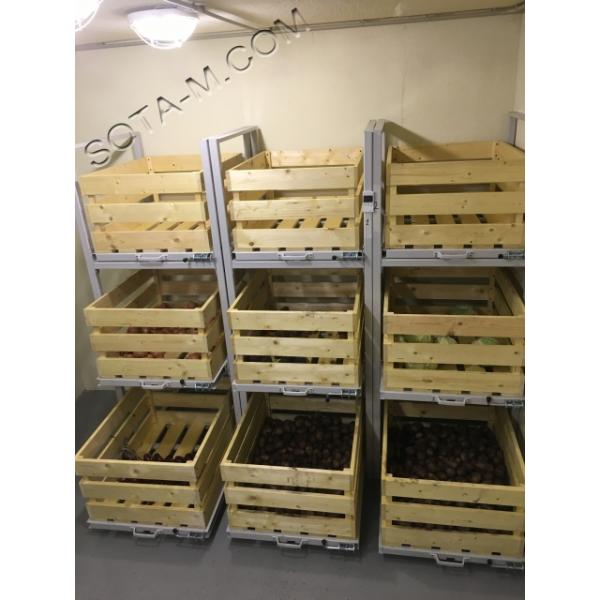 #Металлические стеллажи для хранения овощей с выдвижными ящиками